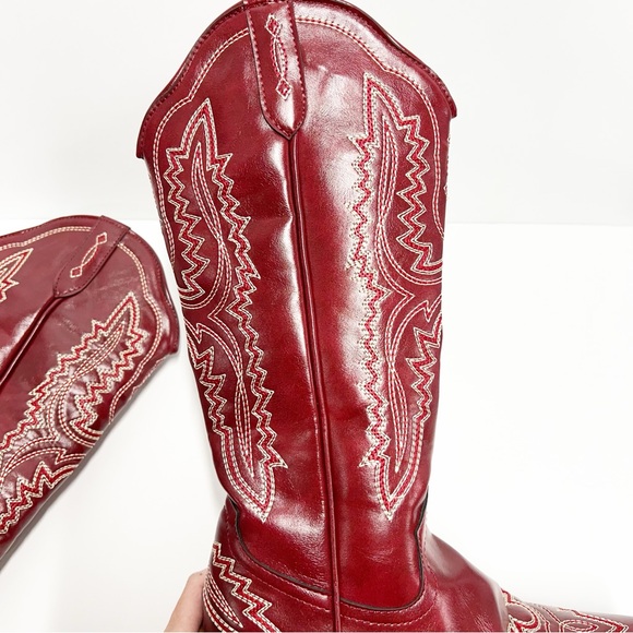 Women’s Red Cowboy Boots Western Cowgirl size EU 38 women’s 7.5 - Picture 9 of 11